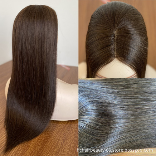 New Arrival European Silk Base Remy Human Hair Piece Topper Natural Straight Human Hair Toppers For Women
